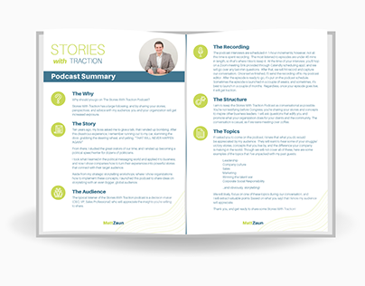 Marketing Materials for Stories with Traction Podcast