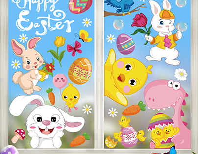 CCINEE Easter Window Clings Stickers(B08Q36TQB1)