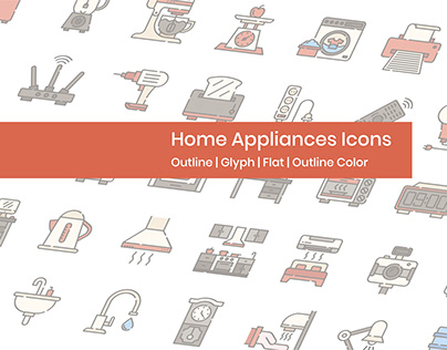 40 Home Appliances Icons Set