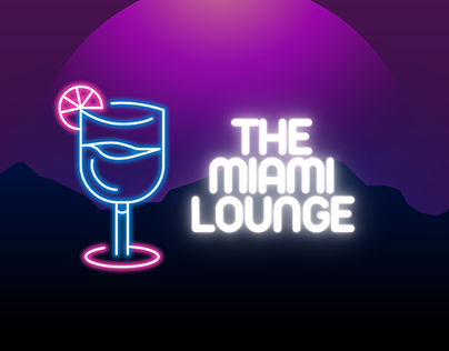 LSC co. Neon Lights Themed Bar Branding Design - Miami