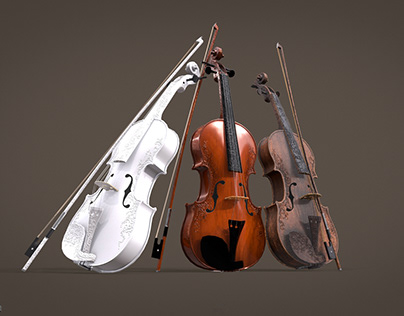 Violin 3d model (game ready)