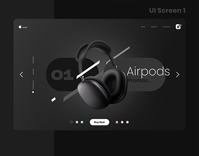 Airpods promax website ui design concept