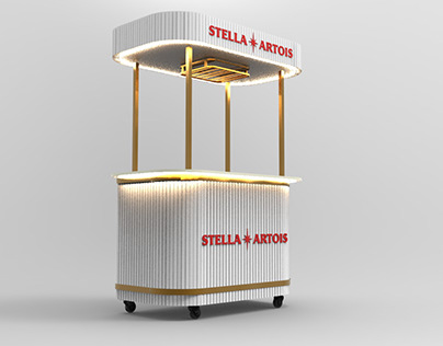 Mobiliario Carro Stella Artois / Diseño Render Planos