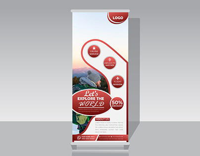Traval roll up banner post design.