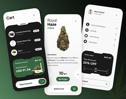 Cannabis E-Commerce App Design