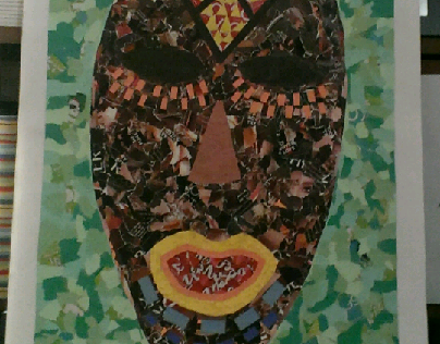 african mask collage