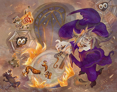 La soupe de la sorcière. Children’s book illustration