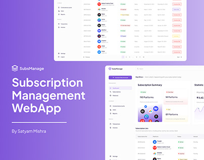 SubsManage - Subscription Management Webapp