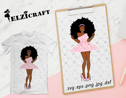 Afro Woman Barbie Doll SVG Cut File