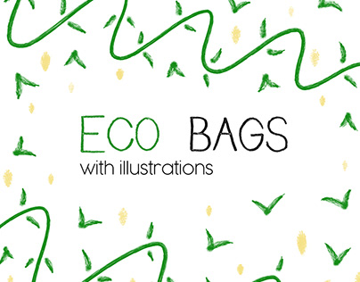 Design of eco bags with cute illustrations
