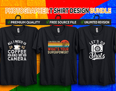 Photographer T-Shirt Design Bundle