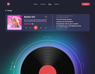 Music Player web app with rotational slider