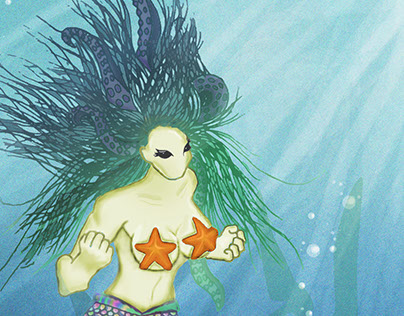 Renewable energy superhero mermaid