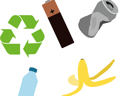 Flatdesign for infographic about garbage