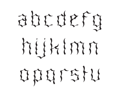 Typeface Creation: Scribe Gothic