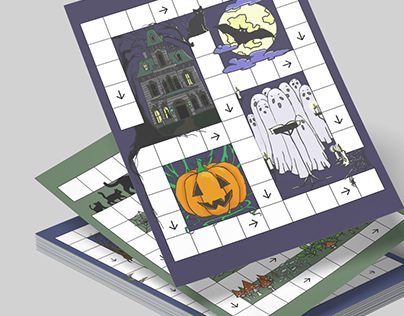 Halloween childrens' crossword illustration