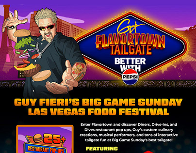 Flyer design for Guy Fieri’s “Big Game” party.