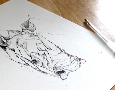 Rhino.In.Peace / R.I.P / Drawing
