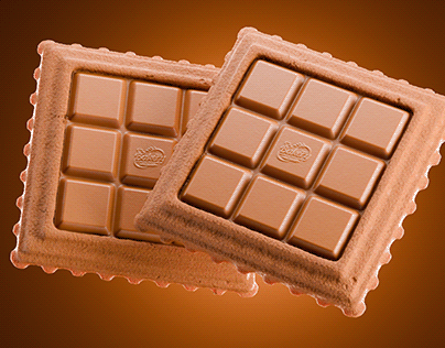 3d biscuit with chocolate bar