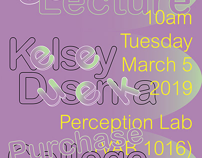 Poster for Kelsey Dusenka's Lecture at Purchase College
