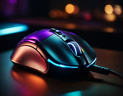 High-tech RGB mouse with customizable lighting
