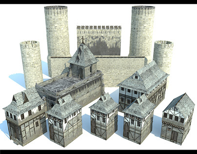 gameready castle enviorment 3d model