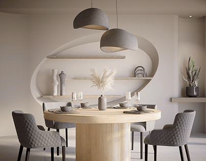 High-End Dining rooms Furniture CGI