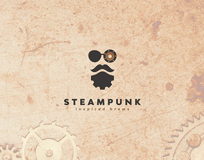 Steampunk coffee logo concept