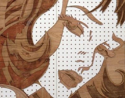 Tactile woodcut Lichtenstein Reinterpretation
