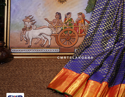 The Kanchi Saree With Ink Blue Color