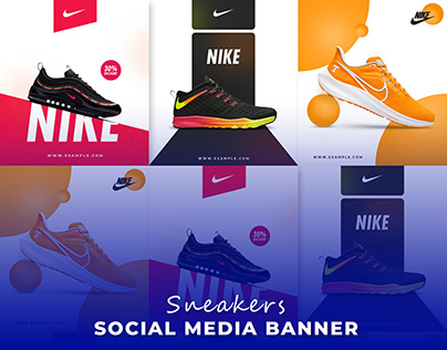 Nike sneakers social media design