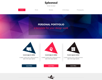 Website design of a designer portfolio