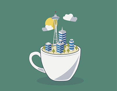 Project thumbnail - City in cup Illustration