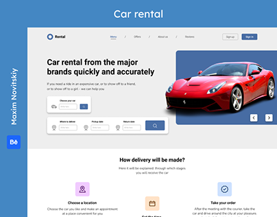 Car rental. Landing page