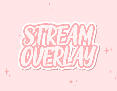 Twitch stream overlay - Pink sparkles