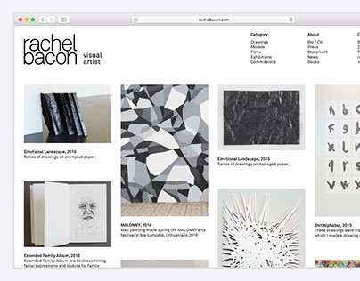 Visual identity and webdesign, Rachel Bacon