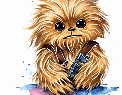 Watercolor Baby Chewbacca
