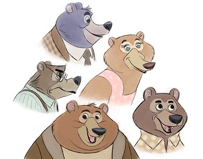 Retro bears character designs