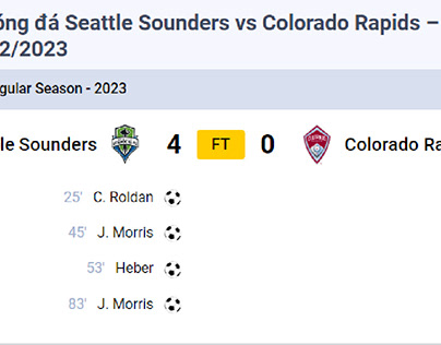 Trận đấu Seattle Sounders vs Colorado Rapids 27-02-2023