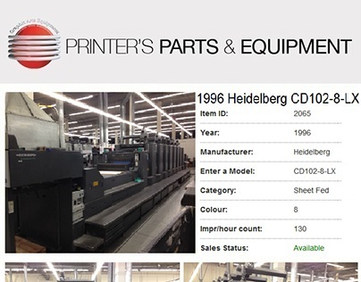 1996 Heidelberg CD102-8-LX -Printers Parts & Equipment