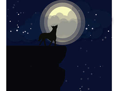 wolf howling illustration