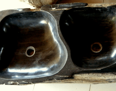 Petrified Wood Double Sink