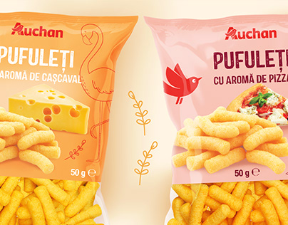 AUCHAN Coeur – Corn Puffs packaging design