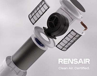 Rensair. 3D Product Motion Video of Air Purifier