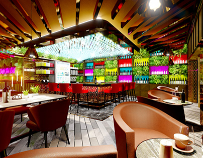 Source bar restaurant interior design and visualisation