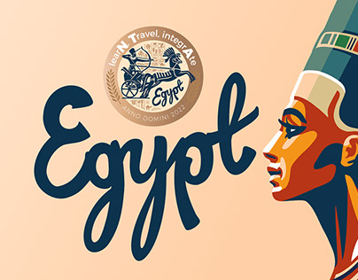 Egypt Nefertiti Logo Mark & Lettering Travel Ag Trip