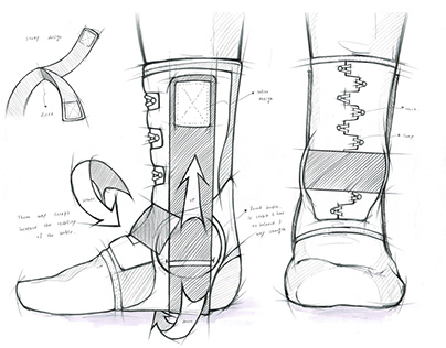 LP SUPPORT-Ankle Brace Sketch/Product Design