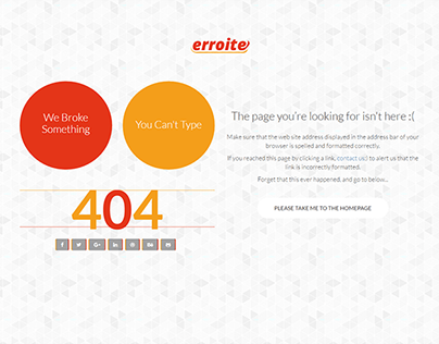 Erroite - Responsive 404 Error Page Bootstrap Template