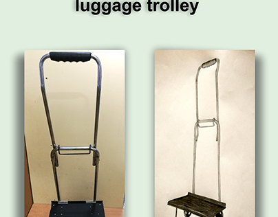 Design project of a foldable portable luggage trolley