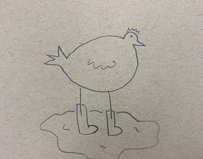 Chicken in puddle